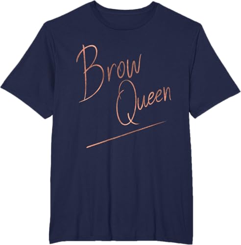 Miniatura 13 de Brow Queen Ombre - Camiseta de escritura a mano, regalo para artista de maquillaje, Negro, S Negro,Azul Marino,Blanco,Plateado,Marrón,Limón,Jaspeado