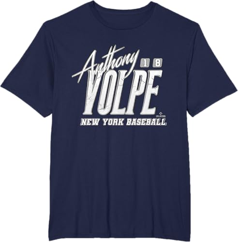 Miniatura 10 de Anthony Volpe New York Baseball Rock MLBPA - Camiseta, Azul Azul Marino,Gris Jaspeado