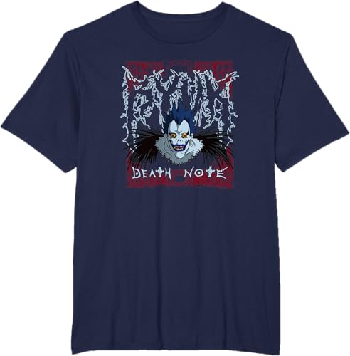 Miniatura 4 de Death Note Heavy Metal Shinigami Ryuk Anime T-Shirt Black,Navy Blue,Asphalt Grey,Dark Heather Grey