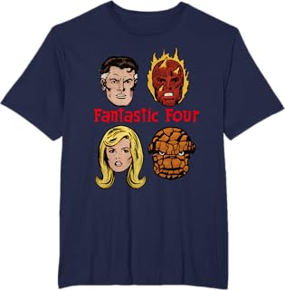 Fantastic Four Group Shot Comic Themed Poster T-Shirt