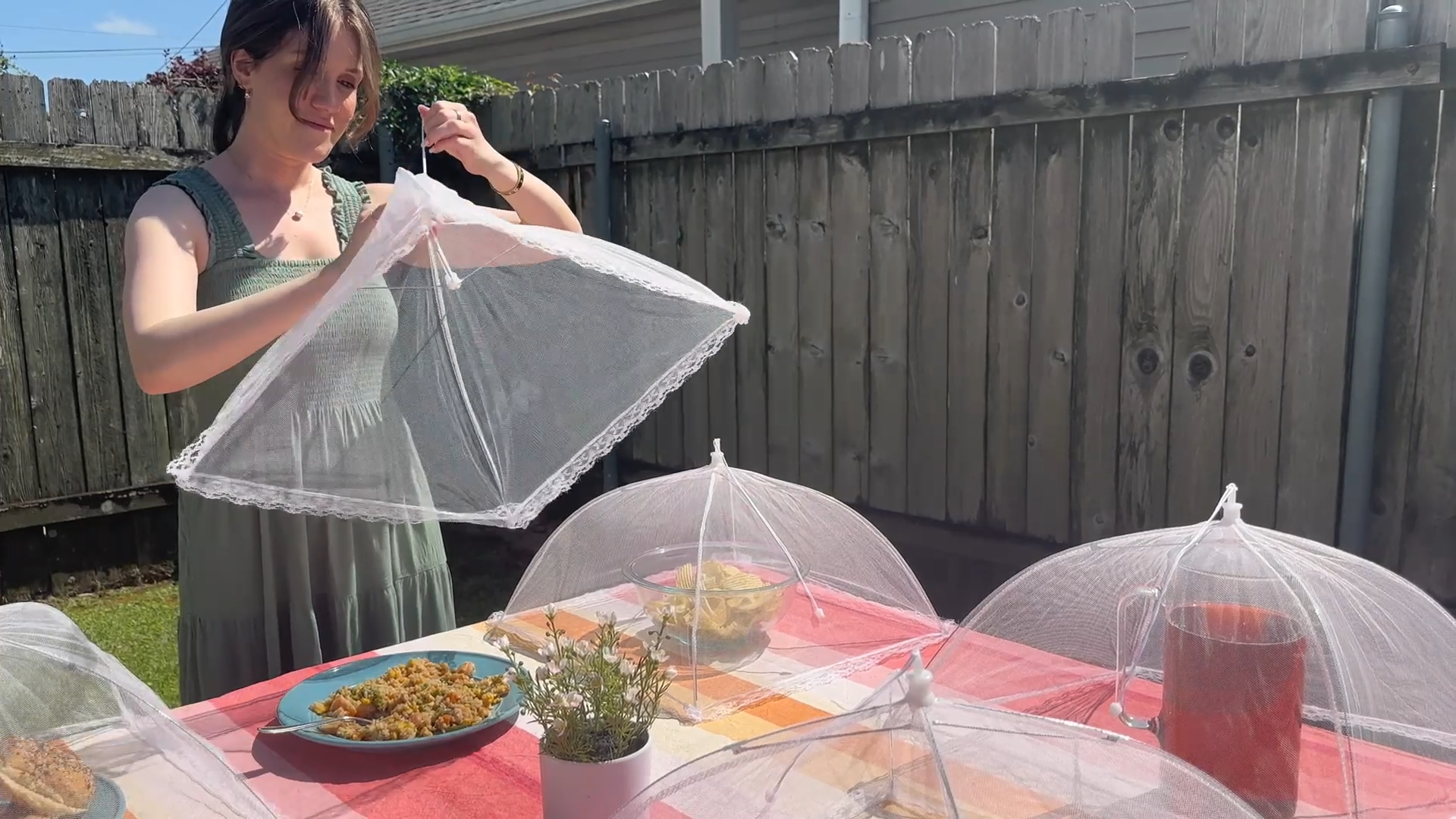 CREATCABIN 5 Pack Mesh Food Tents Pop-up Food Cover Reusable