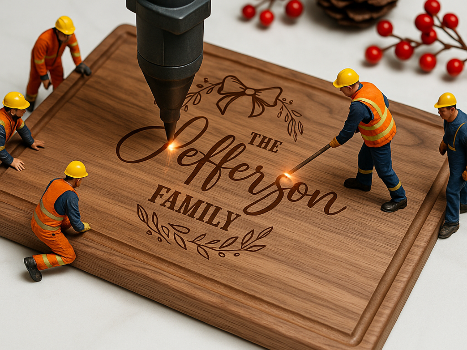 2026 Christmas Cutting Board – Laser Engraved Wooden Holiday Charcuterie Board, Merry Kitchen Décor, Christmas Gift for Family, Friends, Mom, Dad & Housewarming (11.5" X 7.5 Oak Wood Compact)