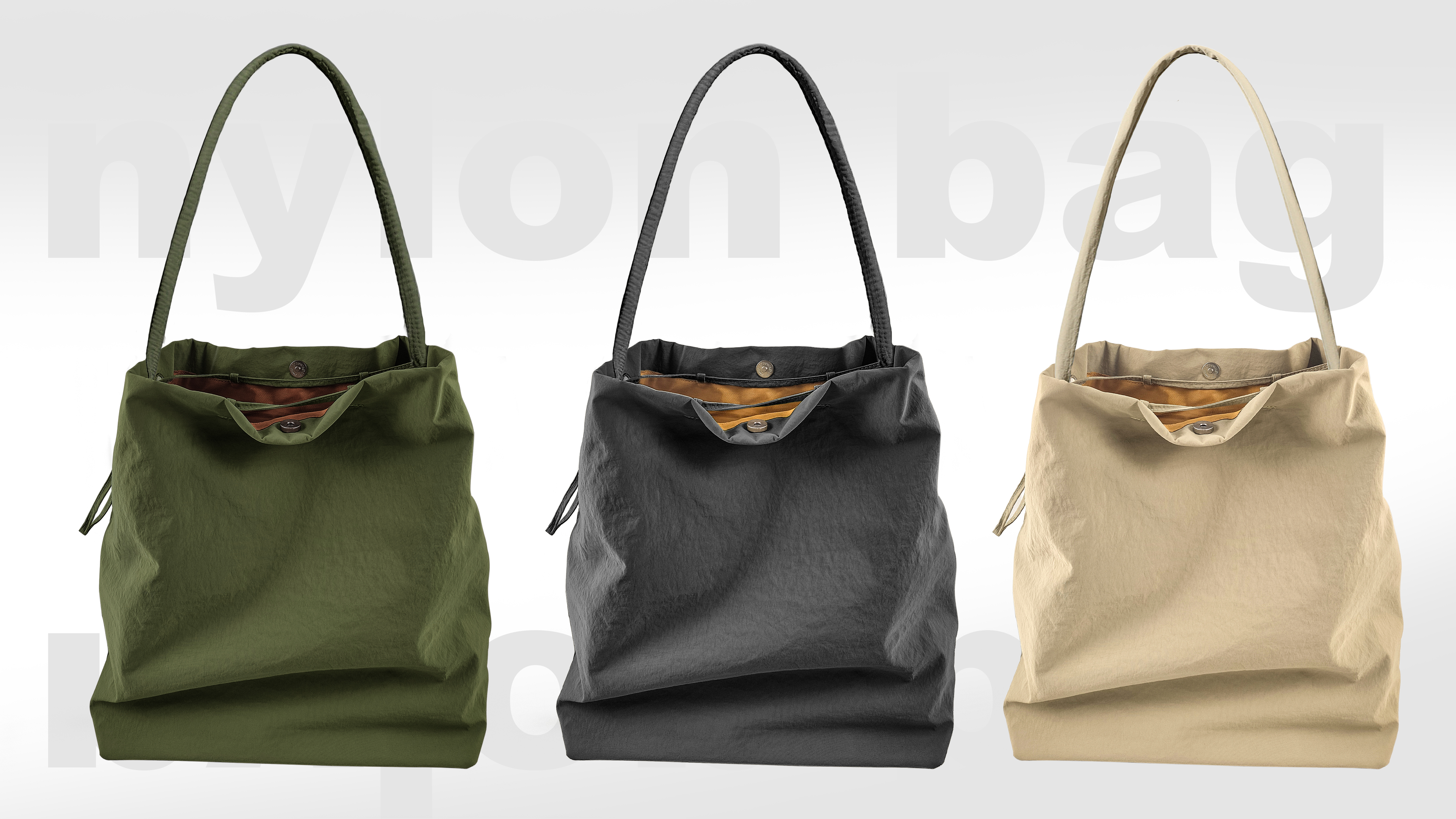 Bolso tote de gran capacidad con cierre de cordón, impermeable, de nailon, para mujer miniatura 7