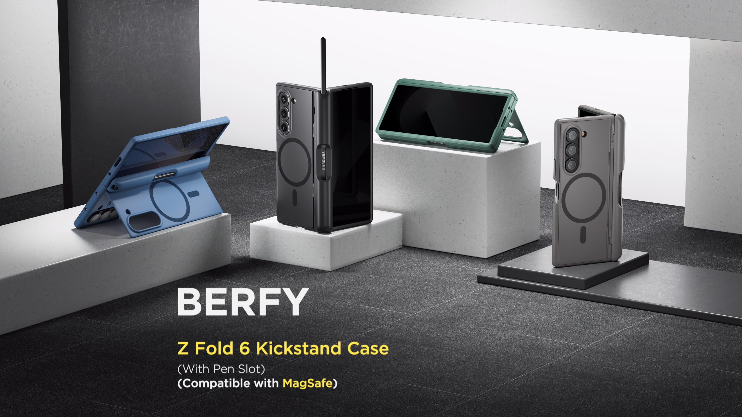 Amazon.com: BERFY for Z Fold 6 Case with Privacy Screen Protector