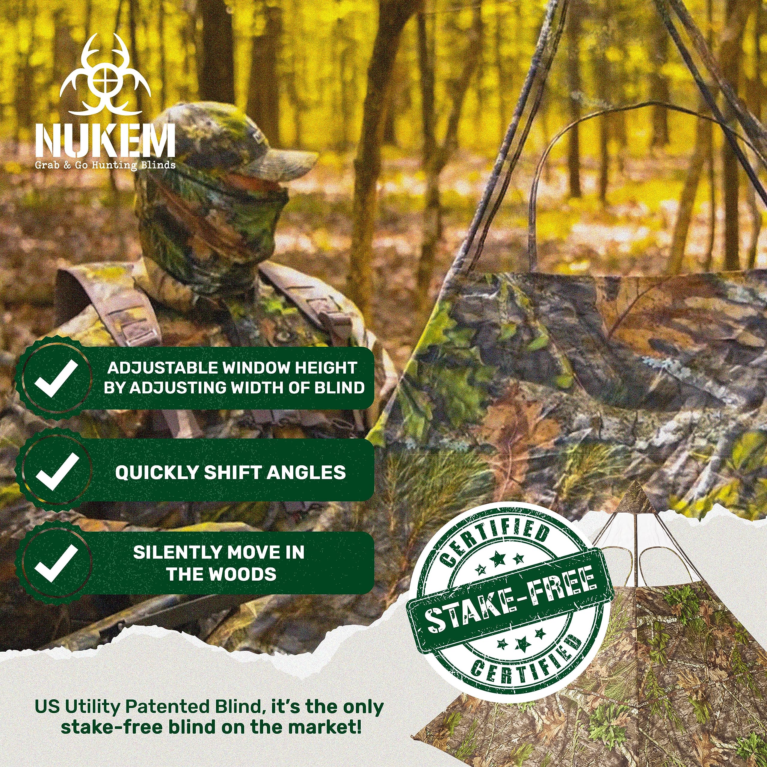 NUKEM Grab & Go Jagd-Bodenrollo, leicht, pfahlfrei, Pop-Up-Truthahn- und Hirschrollo