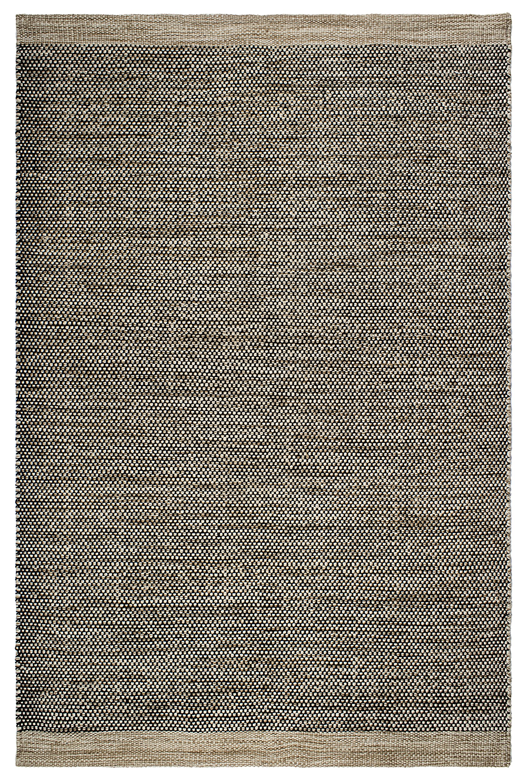 Fab Habitat Reversible PET Rugs - Handwoven | Indoor or Outdoor Use | Stain Resistant, Easy to Clean Weather Resistant Floor Mats | Kingscote - Black & Beige (3' x 5')