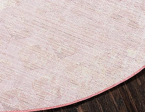 Miniatura 9 de Unique Loom Rainbow Collection - Alfombra redonda geométrica abstracta moderna acuarela rosa (3 pies 3 pulgadas x 3 pies 3 pulgadas)