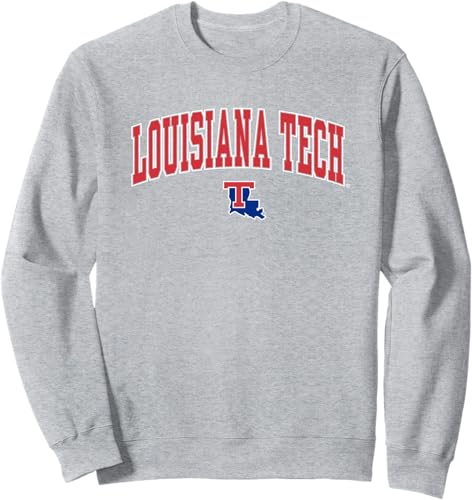 Miniatura 3 de Sudadera con licencia oficial de Louisiana Tech Bulldogs Arch Over Logo, Negro, S Negro,Jaspeado Oscuro,Gris Jaspeado