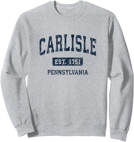 Carlisle Pennsylvania PA - Sudadera con diseño deportivo vintage, gris, S