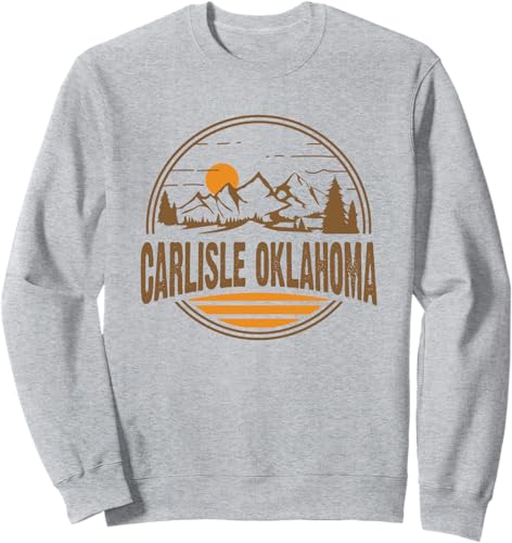 Miniatura 3 de Vintage Carlisle, Oklahoma Mountain Hiking Souvenir Print Sweatshirt Black,Navy Blue,Dark Heather Grey,Heather Grey,Royal Blue