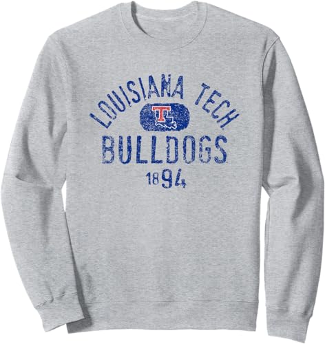 Miniatura 3 de Louisiana Tech Bulldogs Vintage 1894 - Sudadera con licencia oficial, Negro, S Negro,Jaspeado Oscuro,Gris Jaspeado