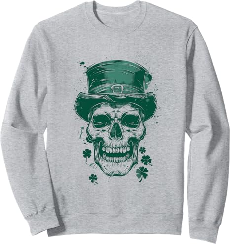 St Patricks Day Funny Sugar Skull Hat Shamrock