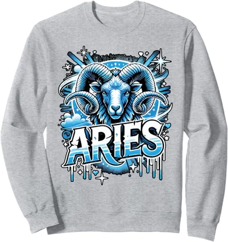 Aries Zodiac Sign Star Astrology Birthday Horoscope Sweatshirt