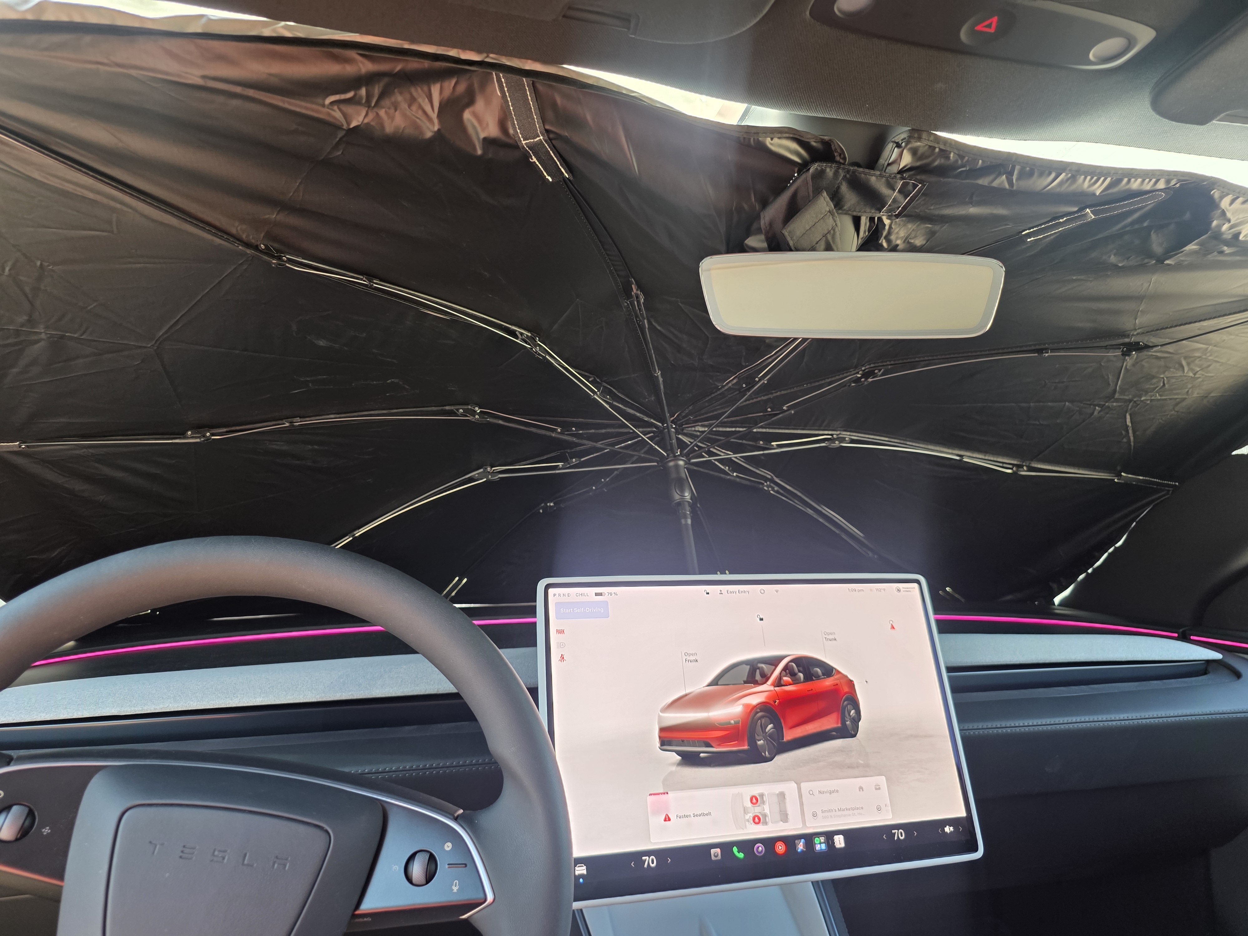 Block out the sun with this windshield umbrella!