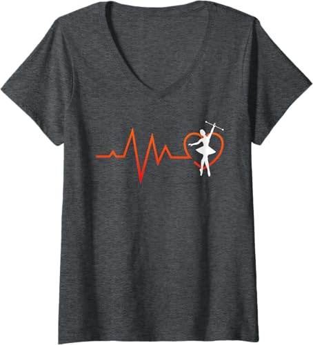 Miniatura 6 de Majorette Heartbeat Gymnastics Baton Twirling V-Neck T-Shirt