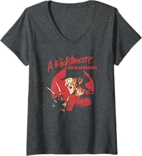 Womens Nightmare on Elm Street Freddy Circle V-Neck T-Shirt