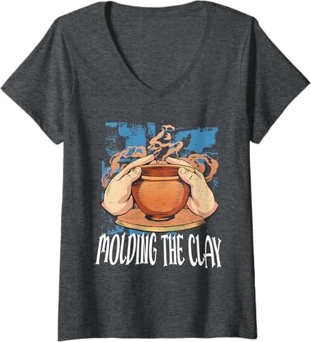 Miniatura 5 de Womens Molding The Clay | Pottery Ceramics Artiste V-Neck T-Shirt Black,Navy Blue,Dark Heather Grey,Heather Grey,Sapphire Blue,Pink