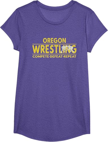 Miniatura 41 de Oregon Wrestling - Compete, Defeat, Repeat T-Shirt Negro,Azul Marino,Asfalto,Blanco,Azul Pastel,Arándano,Rojo,Verde Bosque,Verde Kelly,Verde
