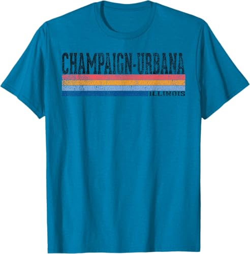 Miniatura 8 de clásico 1980s estilo champaign-urbana Illinois T Shirt, Blanco