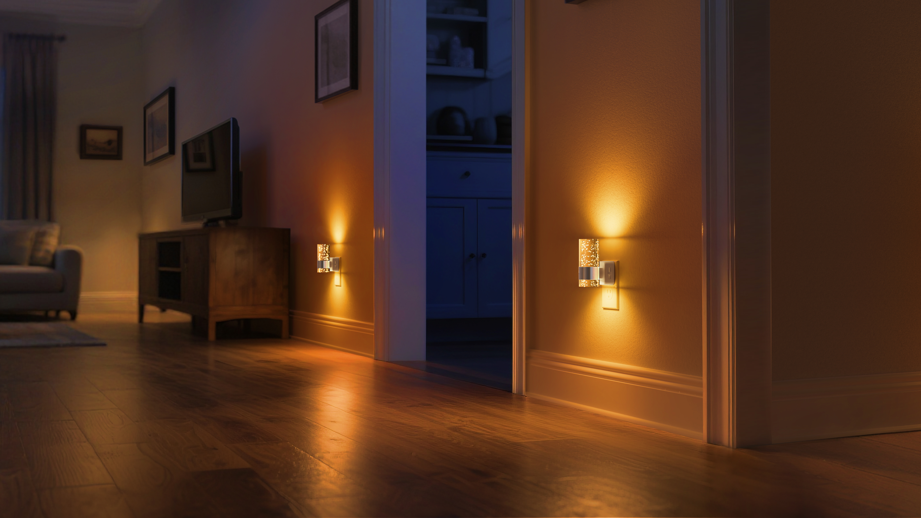 Image of L LOHAS LED Night Light,Dimmable Night Lights Plug into Wall, Acrylic Nightlights with 0-100 LM Adjustable Brightness, Amber Plug in Night Light with Dusk to Dawn Sensor, for Bathroom Hallway