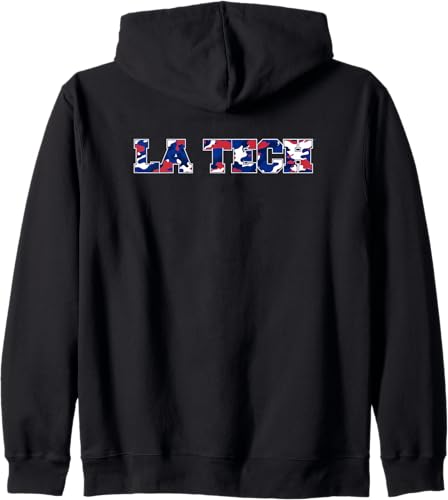 Louisiana Tech Bulldogs - Sudadera con capucha y cremallera, Negro -