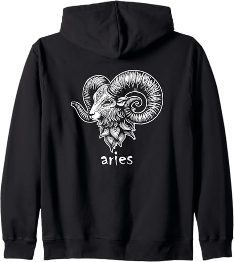 Zodiac sign Aries Horoscope Zip Hoodie