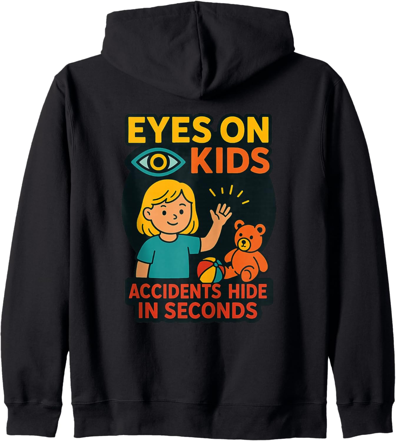 Eyes on Kids | Child Safety | Gift for Moms, Granny, Grandad Zip Hoodie - Image 1 of 2