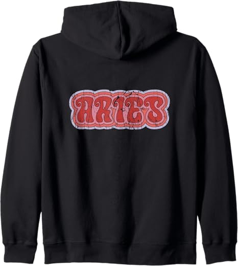 70s year Aries Zodiac Sign Aries Zip Hoodie