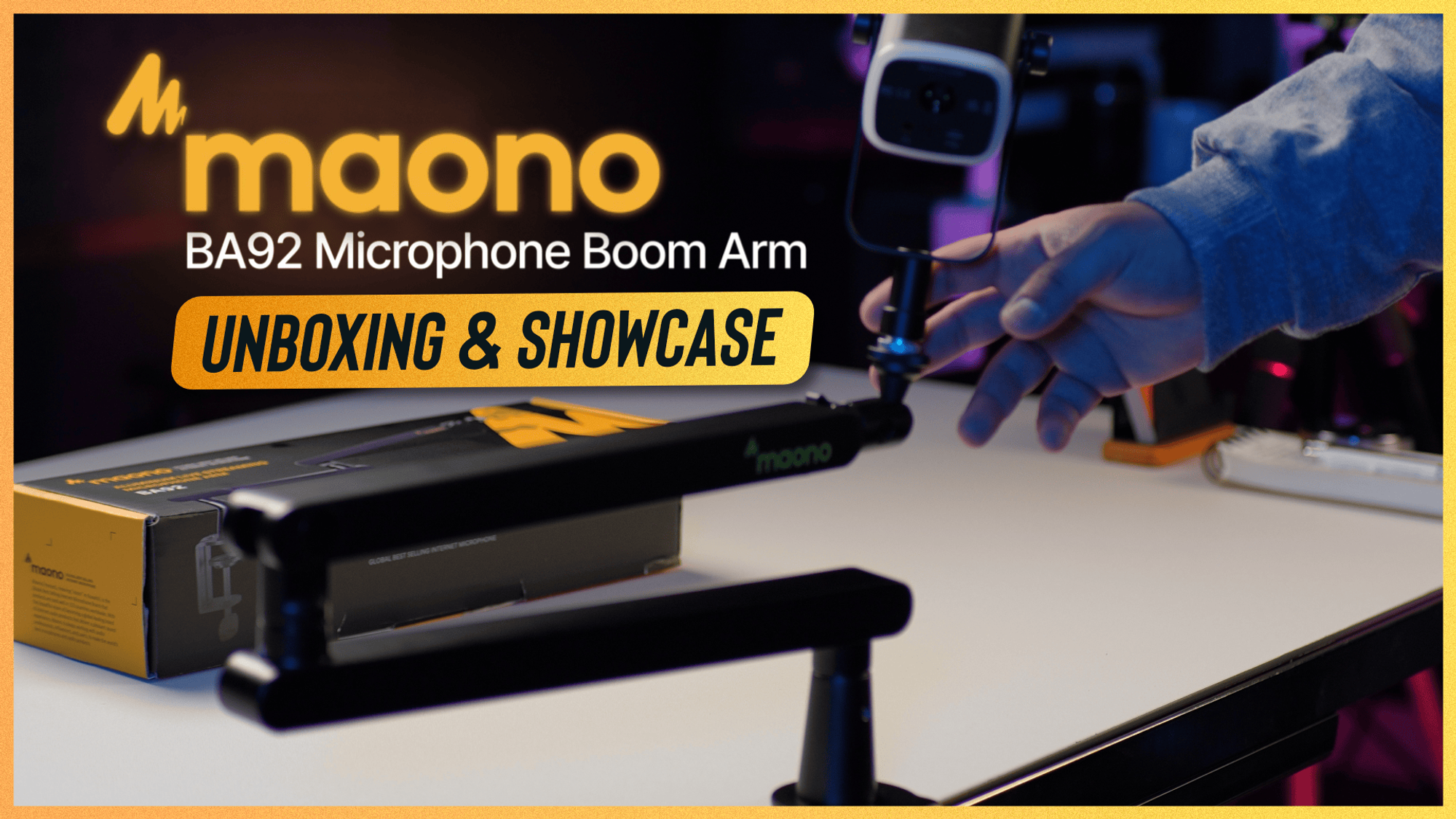MAONO Microfoon Boom Arm: Heavy Duty Verstelbare Metalen Suspension