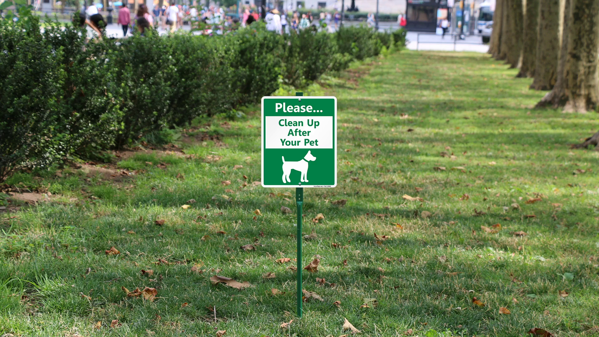 SmartSign Hundekot-Schild 'Clean Up After Your Dog' – 17,8x25,4 Cm Alu, Mit 45,7 Cm Pfahl, Wetterfest Laminiert