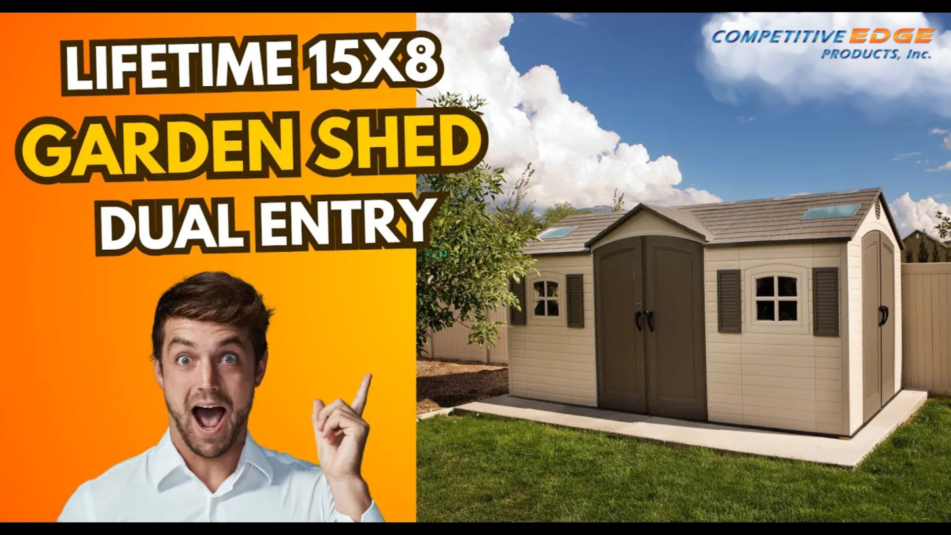 Amazon.com : Lifetime 60079 Outdoor Storage Dual Entry Shed, 15 x