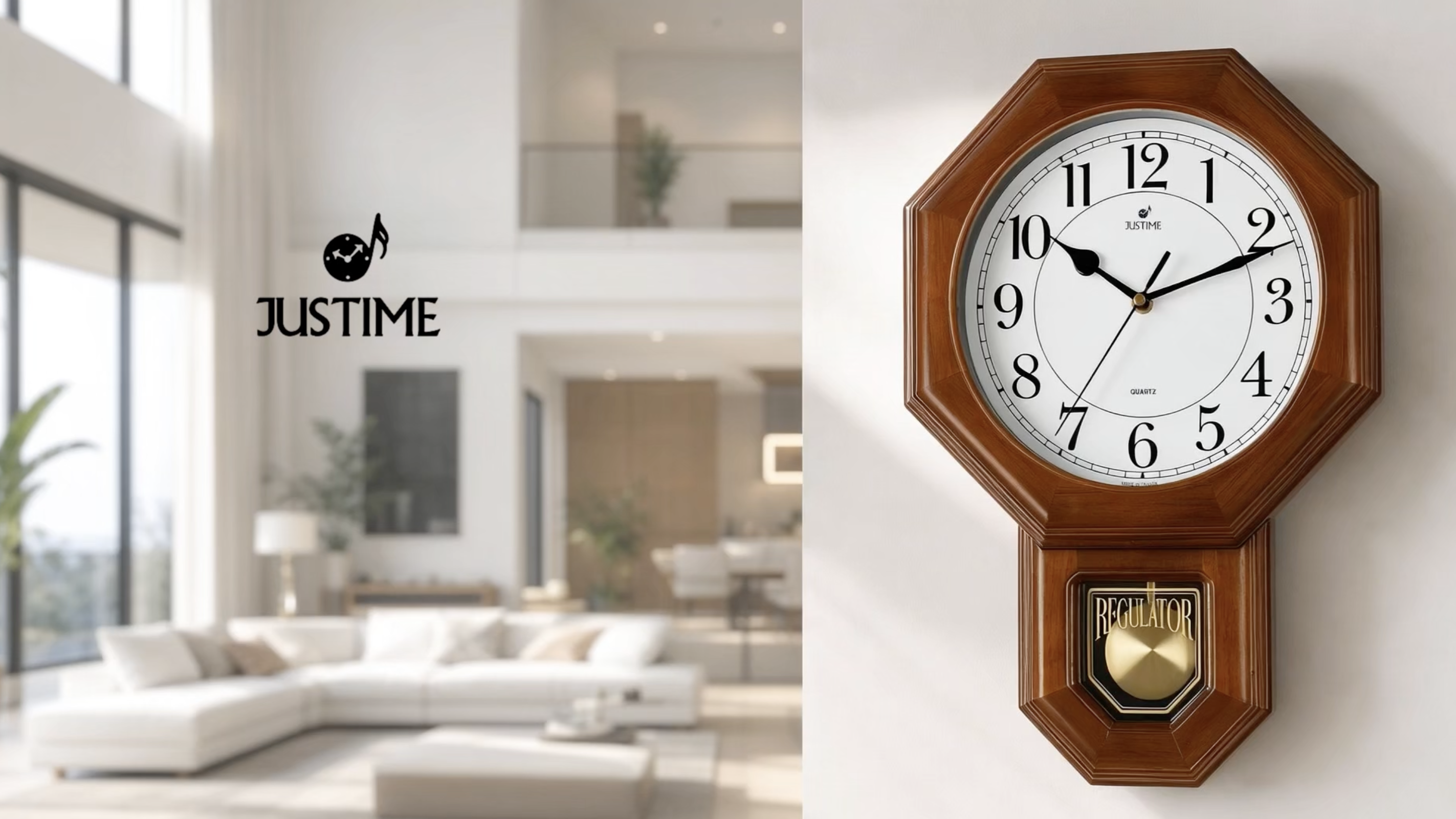 ZTMY FURNITURE WALL CLOCK 掛け時計 Amazon.com: JUSTIME Pendulum Wall Clock with Westminster Chime