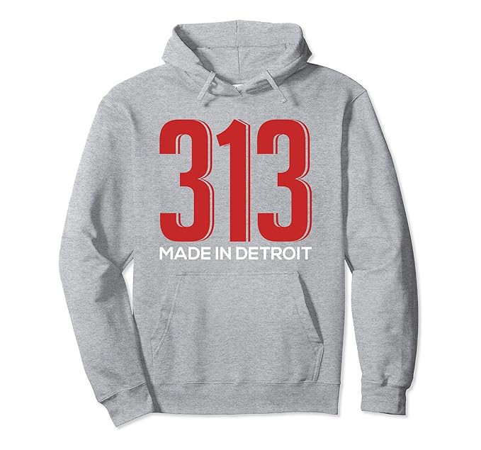 Amazon Com 313 Made In Detroit Downtown Motown Motor City Pullover Hoodie Clothing
