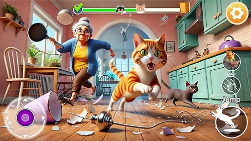 gato brincalhão: jogo de irritar a vovó
