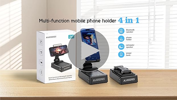 スマホアクセサリー Wireless Bluetooth with power bank Amazon.com: 4In1 Bluetooth Speakers Wireless with Power Bank