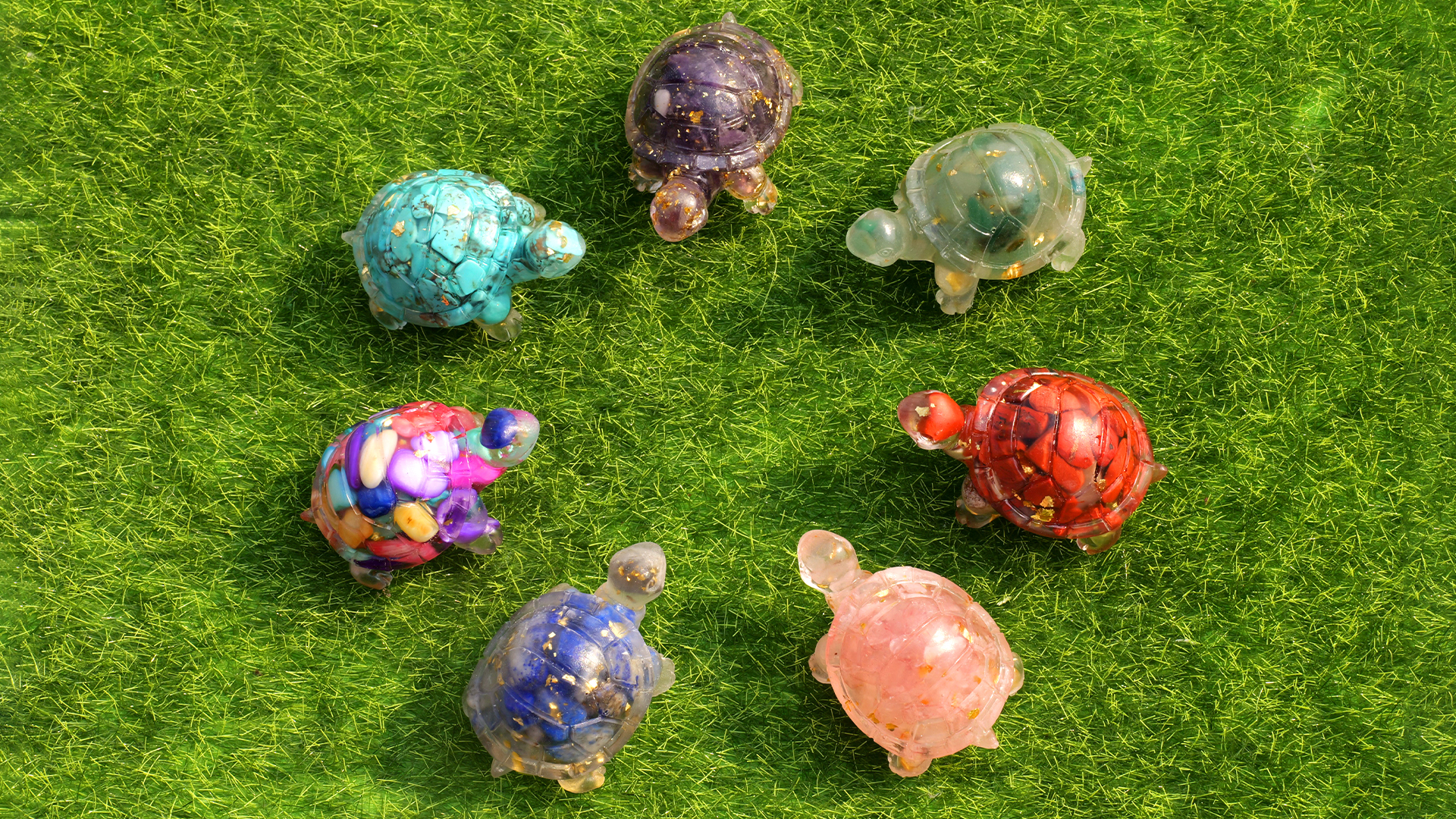 Set 8 Figuras de Tortugas de Cristal para Decoración miniatura 7