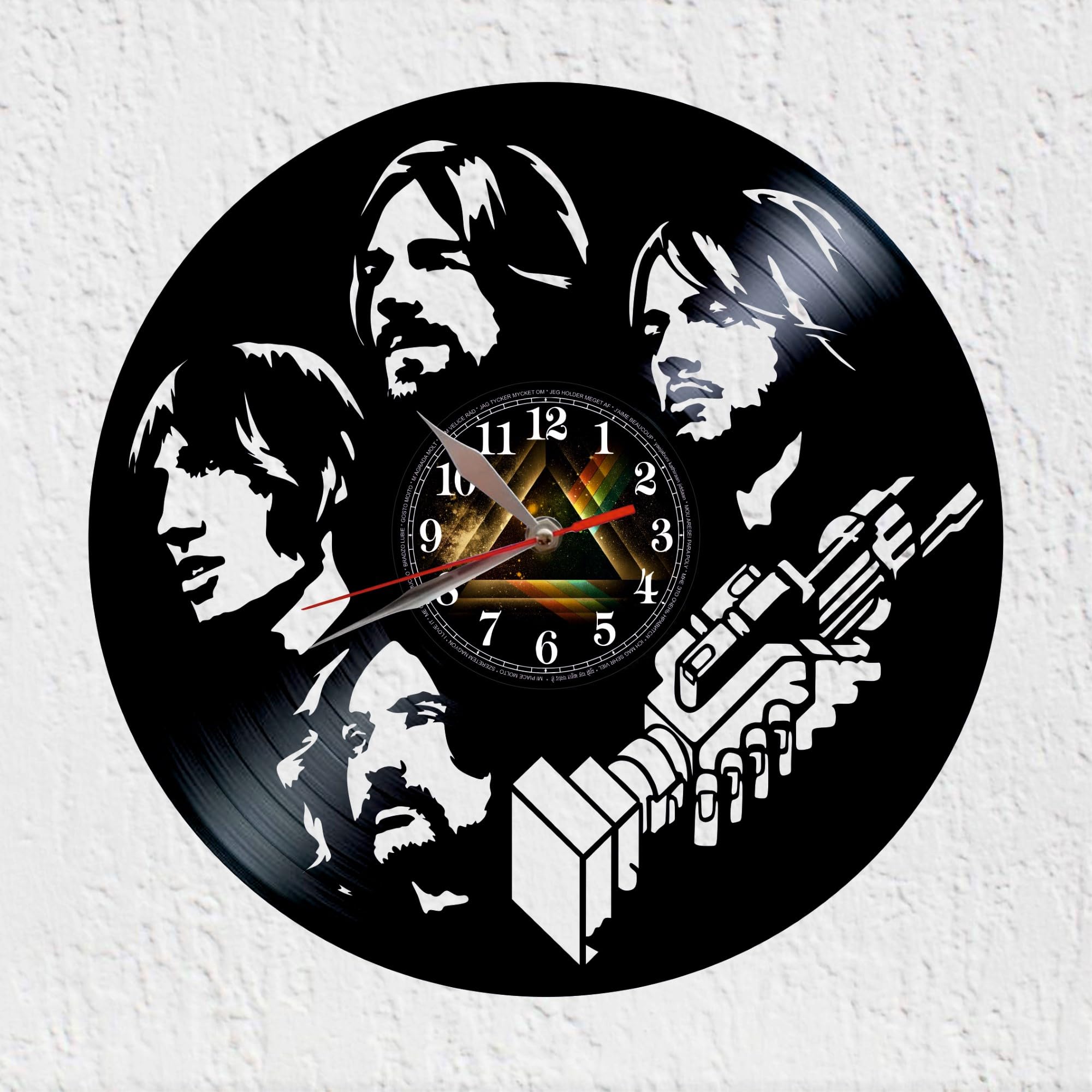 Horloge à Disque Vinyle Rock Progressif pour Salon et Studio Musique Britannique