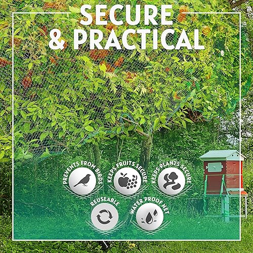 Miniatura 2 de Vanitek Red de jardín suave verde de 6-12 x 33 pies, cubierta de filapantalla  Protege de forma segura para mantener lejos a pájaros y roedores de