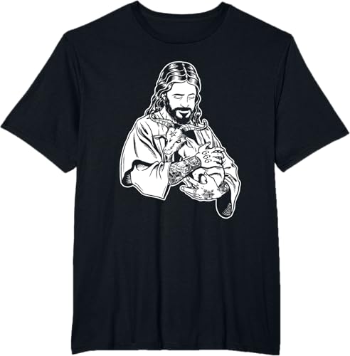 Miniatura 5 de Blackcraft Jesus Loves Satan Baphomet - Camiseta atea Negro S