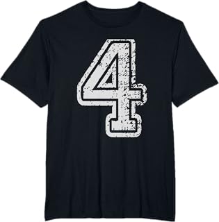 Team Jersey Uniforms Number 4 Four School Sports Birthdays T-Shirt