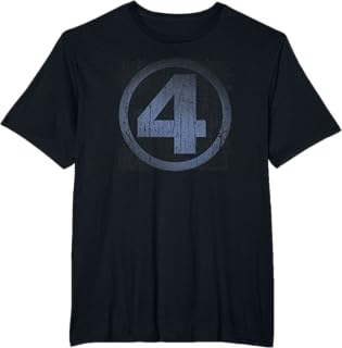 Fantastic Four Classic Number 4 Vintage Logo T-Shirt