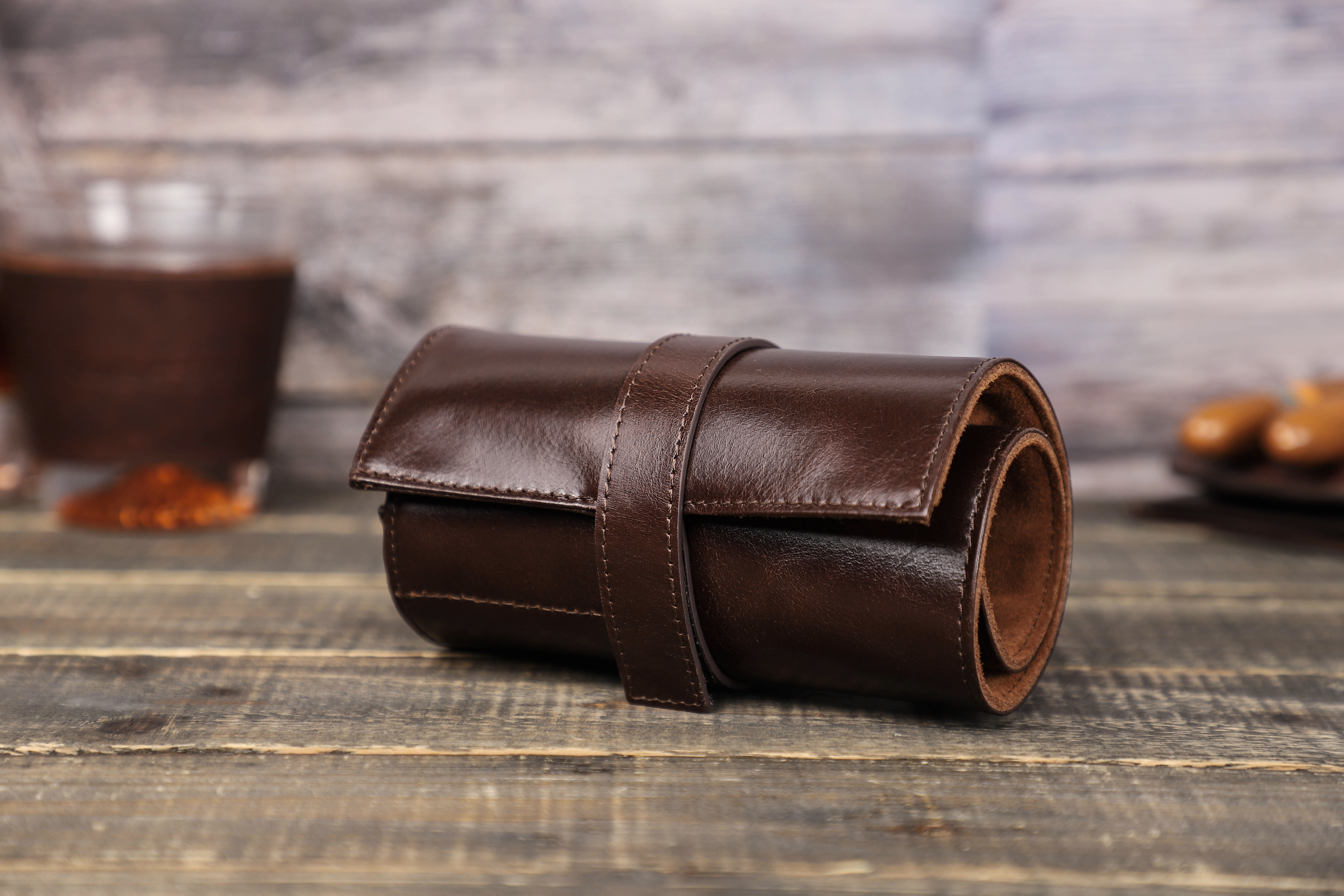 Boîte à Bracelets Montre En Cuir Véritable – 12 Emplacements Avec Fermeture Éclair – Étui Voyage Luxe Contacts