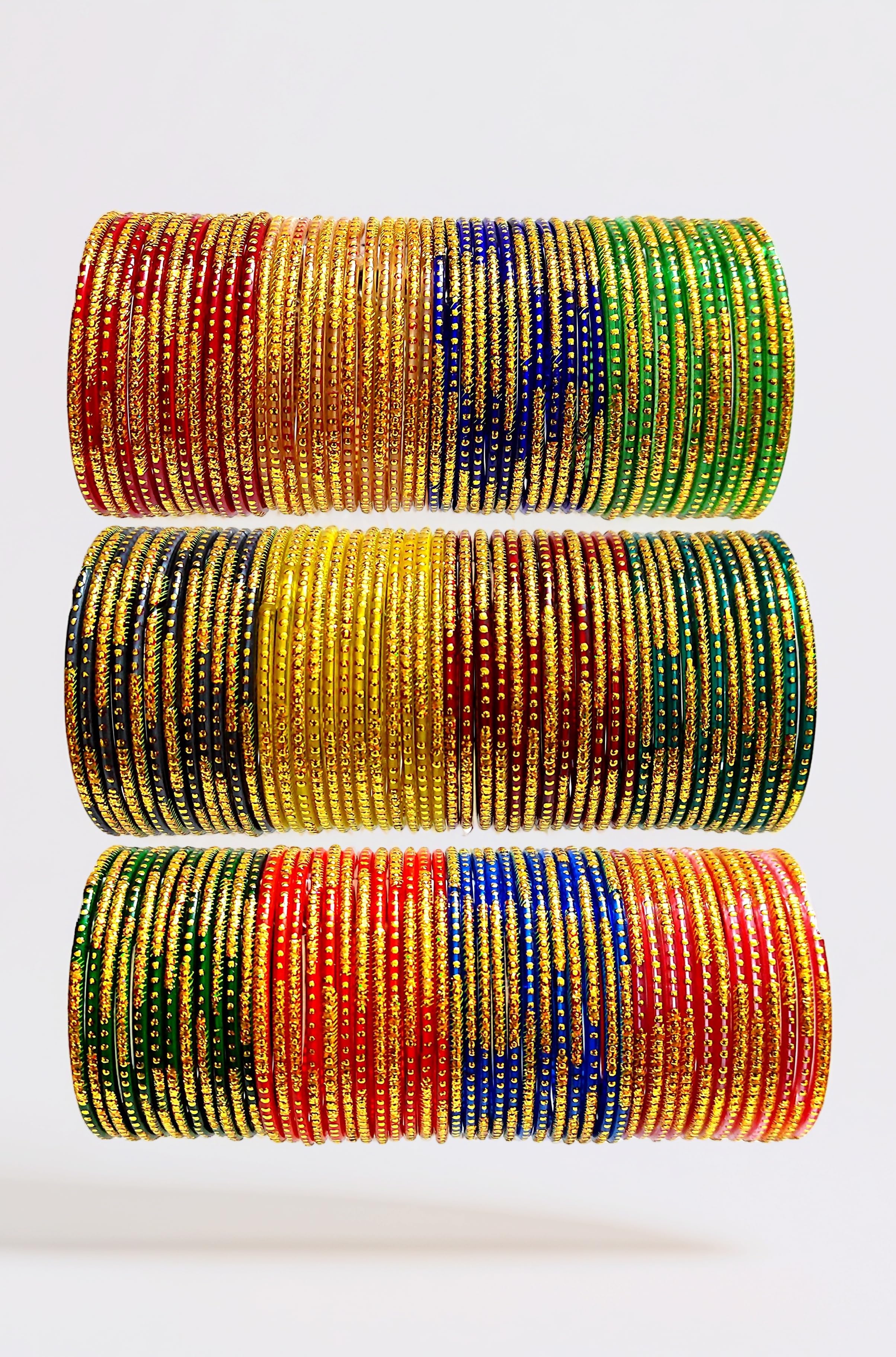Multicolor traditional Glass bangles chudi set of 144 for womens and girls