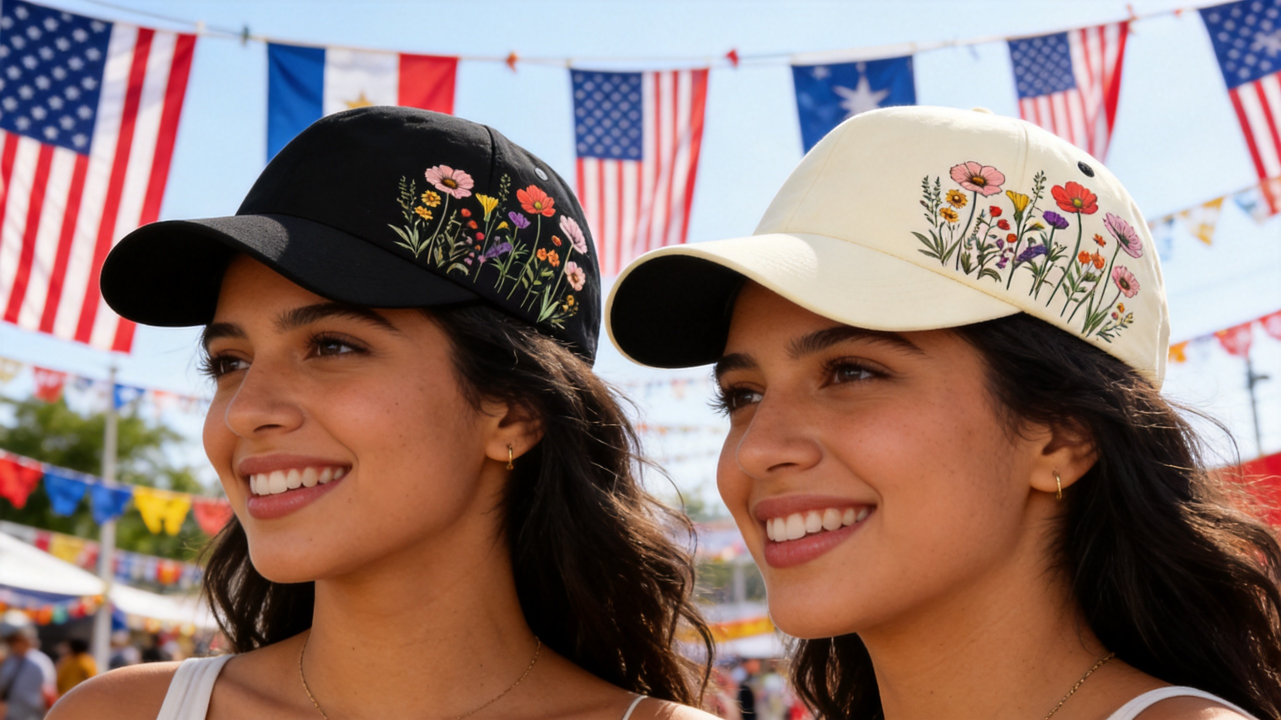 Gorra de béisbol floral unisex ajustable miniatura 7