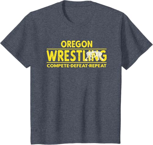 Miniatura 38 de Oregon Wrestling - Compete, Defeat, Repeat T-Shirt Negro,Azul Marino,Asfalto,Blanco,Azul Pastel,Arándano,Rojo,Verde Bosque,Verde Kelly,Verde