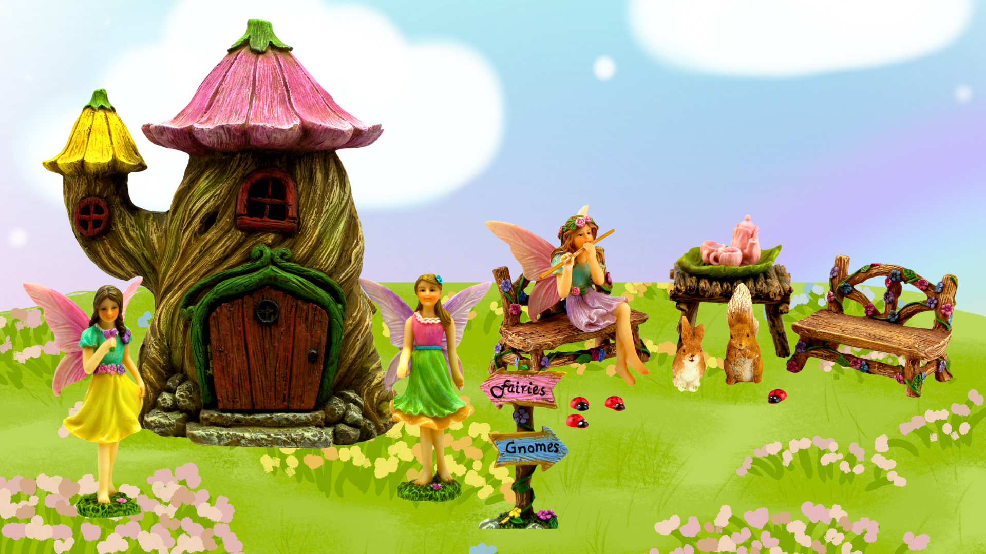 PRETMANNS Fairy Garden Ornaments - Fairy Houses for Garden - Fairy Garden Accessories for Miniature Fairy Garden - Fairy Garden House for Fairies - 18cm Tall Fairy House Door Can Open Wide PRETMANNS Fairy Garden Ornaments - Fairy Houses for Garden - Fairy Garden Accessories for Miniature Fairy Garden - Fairy Garden House for Fairies - 18cm Tall Fairy House Door Can Open Wide