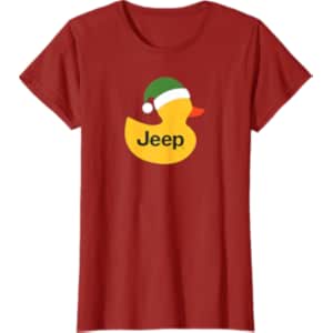 Jeep Holiday Duck Green Santa Hat T-Shirt