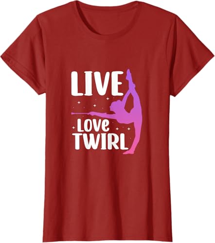 Miniatura 46 de Twirl Baton Twirling Twirler Majorettes T-Shirt Black,Navy Blue,Asphalt Grey,Baby Blue,Cranberry Red,Red,Kelly Green,Brown,Olive Green,Dark Heather
