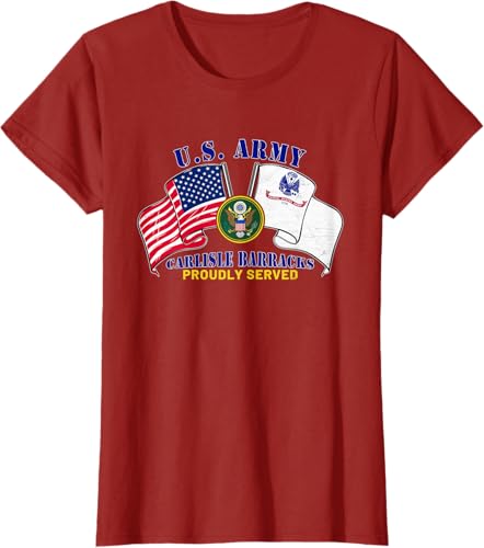Miniatura 10 de Carlisle Barracks Pennsylvania Pa Army Base Camiseta con bandera estadounidense, Negro -