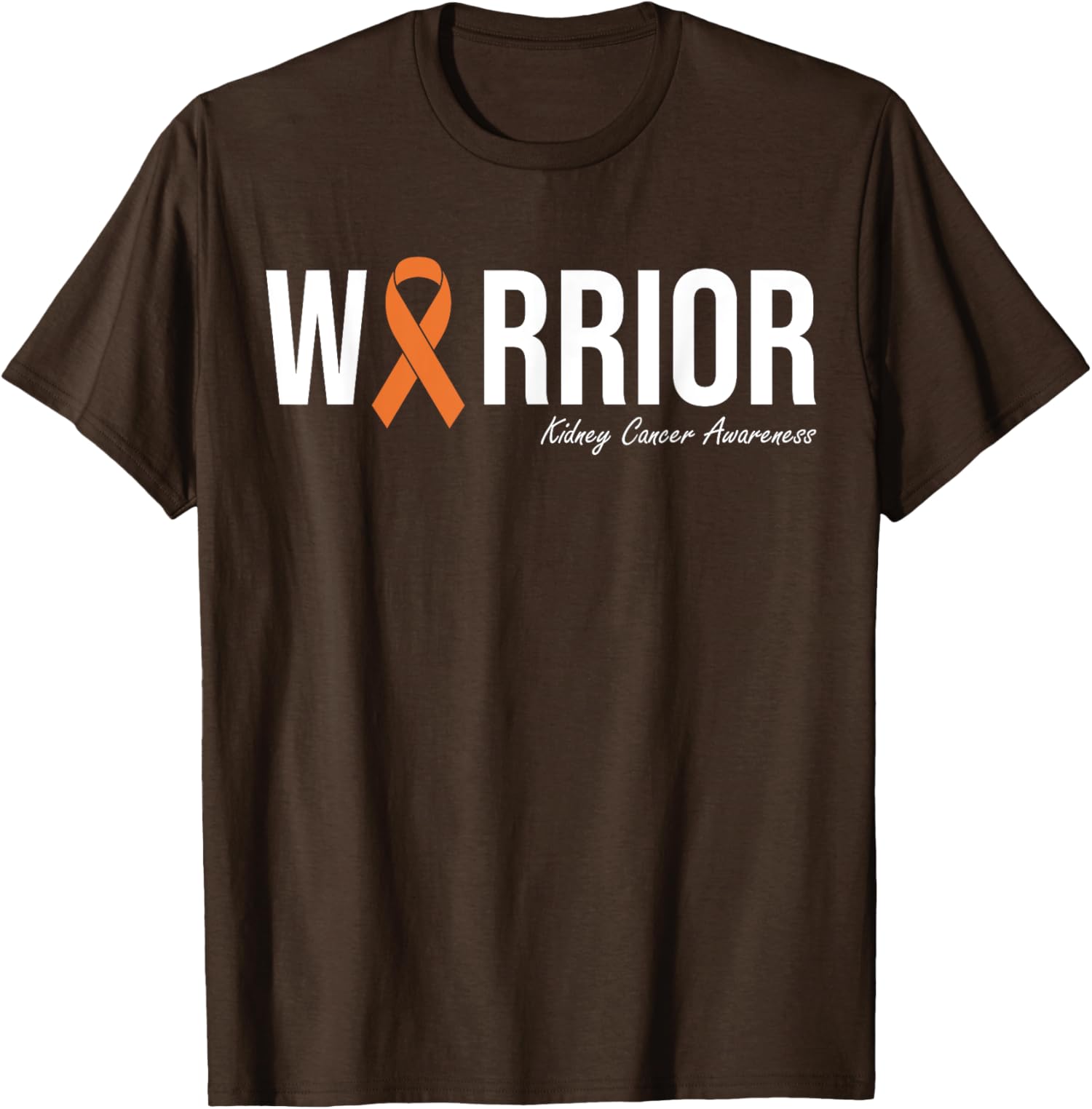 Kidney Cancer Awareness Orange Ribbon Warrior Present Unisex T-Shirt - Picture 3 of 9
